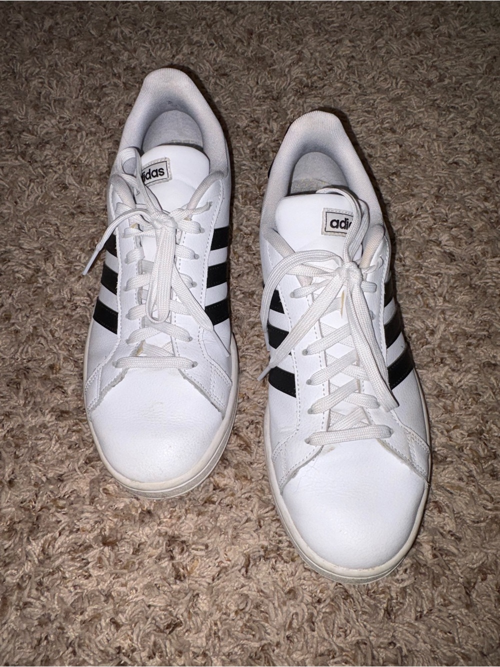 adidas | White Sneakers with Black Stripes